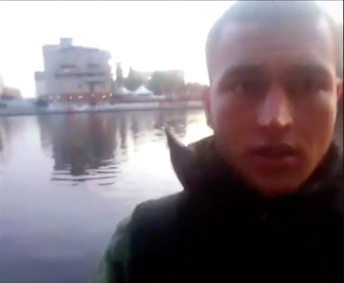 A still image taken from a short 'selfie' video clip from a social media website purportedly shows Anis Amri, the Tunisian suspect of the Berlin Christmas market attack, at an unknown location. Social Media/via Reuters TVATTENTION EDITORS - THIS PICTURE WAS TAKEN FROM USER GENERATED CONTENT THAT WAS UPLOADED TO A SOCIAL MEDIA WEBSITE. IT HAS BEEN CHECKED BY REUTERS' SOCIAL MEDIA TEAM AND REVIEWED BY A SENIOR EDITOR. REUTERS IS CONFIDENT THE EVENTS PORTRAYED ARE GENUINE. PICTURE HAS BEEN ROTATED 90 DEGREES TO THE LEFT. EDITORIAL USE ONLY. NO RESALES. NO ARCHIVE.     TPX IMAGES OF THE DAY