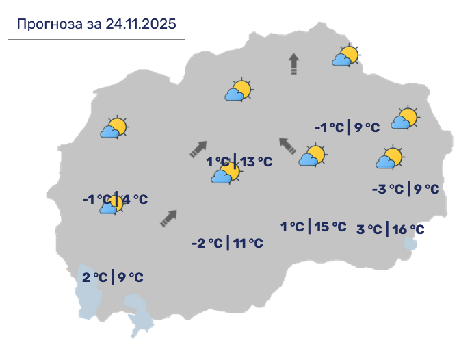 Метео: Видете какво ќе биде времето денес