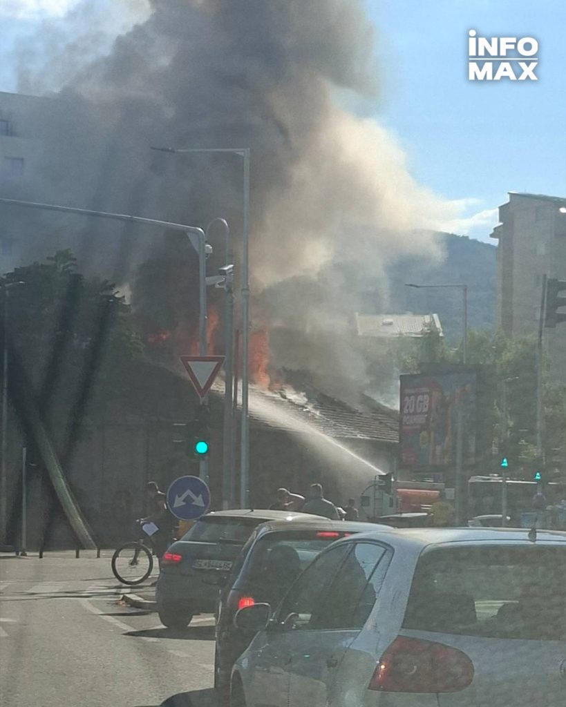 (Видео) Голем пожар во центарот на Скопје