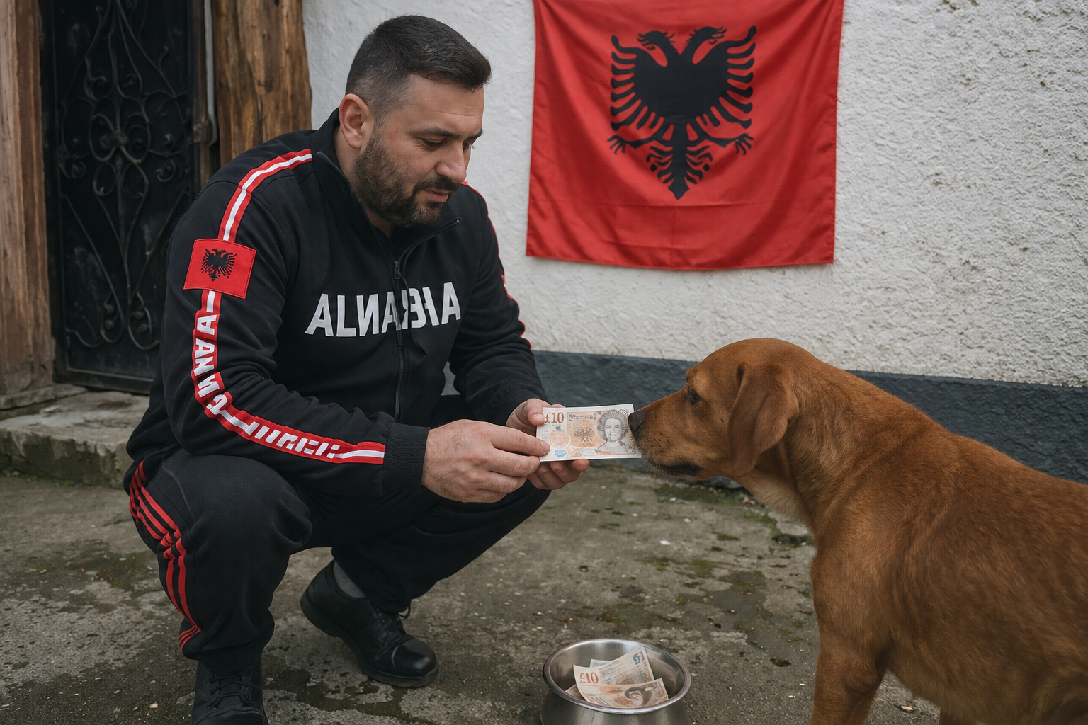 Албанец чека да биде депортиран од Британија: Објавува снимки од луксузен живот и ги храни кучињата со банкноти