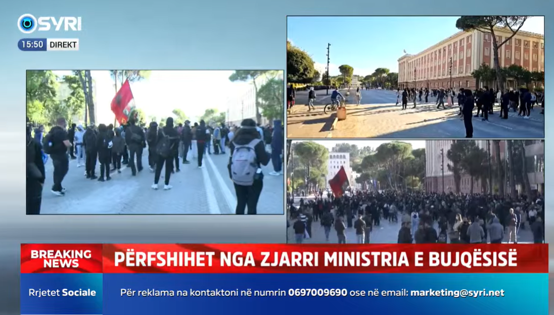 (Видео) Четврти ден револуција низ Албанија: Студентите се кренаа против авторитарното владеење на Еди Рама